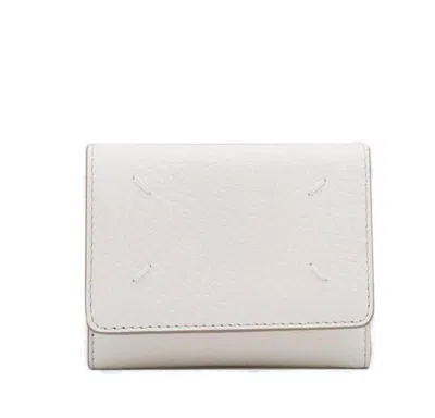 Maison Margiela Four-stitch Tri-fold Wallet In White