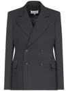 Maison Margiela Double-breasted Wool Blazer In Black