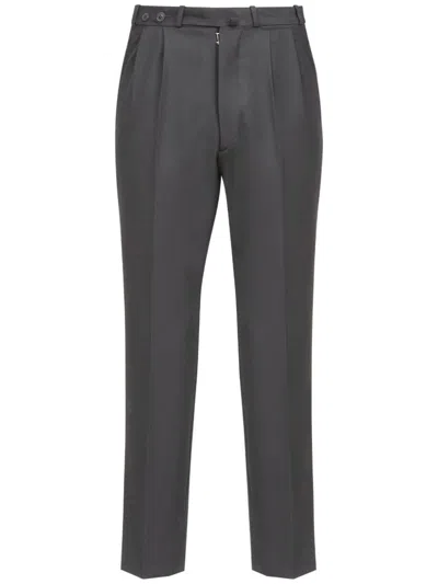 Maison Margiela Four-stitch Wool-blend Trousers In Grey