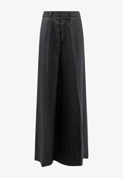Maison Margiela Four Stitch Wool Maxi Skirt In Black