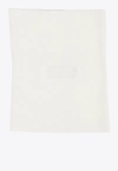 Maison Margiela Four Stitch Wool Neck Warmer In Off-white