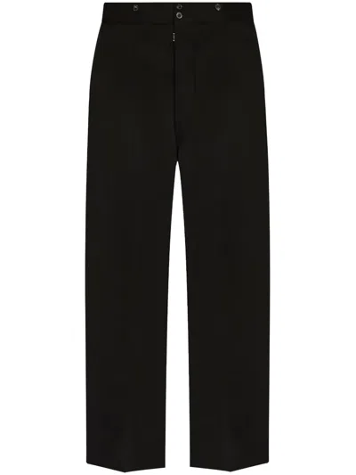 Maison Margiela Four-stitch Wool Trousers In Black