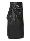Maison Margiela Black Coated Midi Skirt In Black