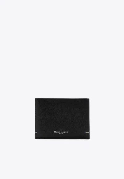 Maison Margiela Four Stitched Bi-fold Leather Wallet In Black