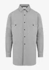 Maison Margiela Four-stitched Long-sleeved Shirt In Gray