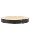 Maison Margiela Grained Four-stitch Belt In Black