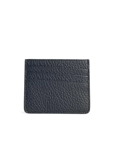 Maison Margiela 'four Stitches' Black Leather Card Holder