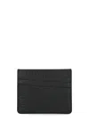 Maison Margiela Rectangular Black Leather Card Holder In Black