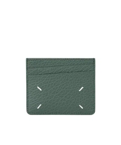 Maison Margiela Four Stitches Card Holder In Green