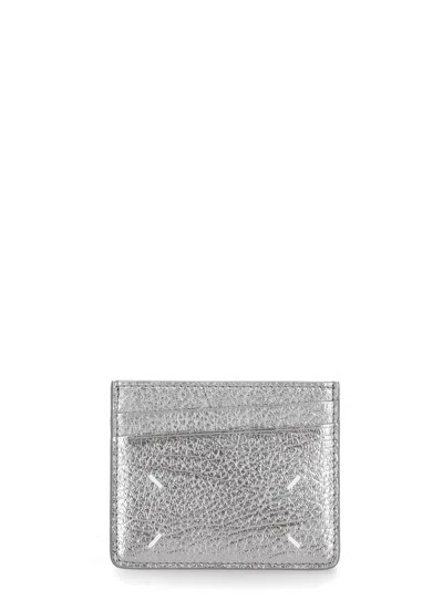 Maison Margiela Four Stitches Card Holder In Silver