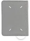 Maison Margiela Four Stitches Card Holder With Key Ring In Gray