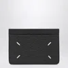 Maison Margiela Textured Leather Card Holder In Black