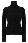 Maison Margiela Wool Ribbed Zip-up High-neck Cardigan In Black