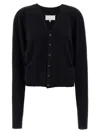 Maison Margiela V-neck Cardigan Featuring Patch Pockets In Black