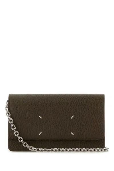 Maison Margiela Mud Leather Clutch In Brown