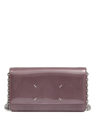 Maison Margiela Four Stitches Chain Wallet In Purple