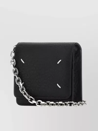 Maison Margiela Four Stitches Chain Wallet In Black