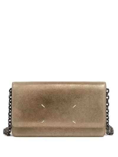 Maison Margiela Four Stitches Chain Wallet In Brown