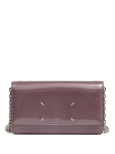 Maison Margiela Four Stitches Chain Wallet In Purple