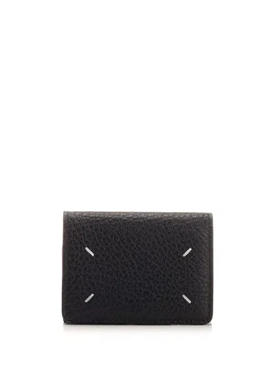 Maison Margiela Four Stitches Compact Wallet In Black