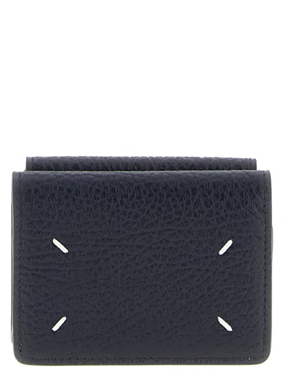 Maison Margiela Four Stitches Compact Wallet In Blue