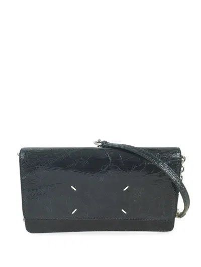 Maison Margiela Four Stitches Crinkled-leather Chain Wallet In Pattern