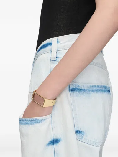 Maison Margiela Four Stitches Cuff Bracelets In Gold