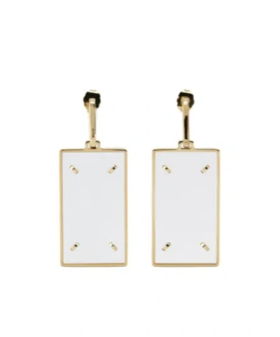 Maison Margiela Four Stitches Drop Earrings In White