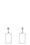 Maison Margiela Rectangular Drop Earrings In Silver