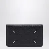 Maison Margiela Compact Rectangular Cardholder Featuring Textured Finish In Blue