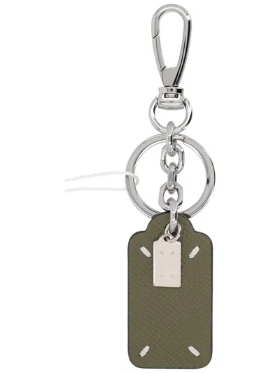 Maison Margiela "four Stitches" Keychain In Silver
