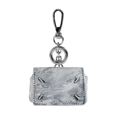 Maison Margiela Four Stitches Keyring In Black