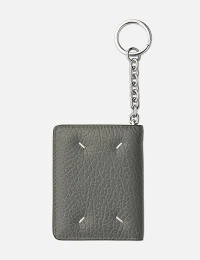 Maison Margiela Four Stitches Keyring Cardholder In Green