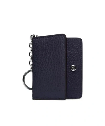 Maison Margiela Four Stitches Keyring Cardholder In Blue