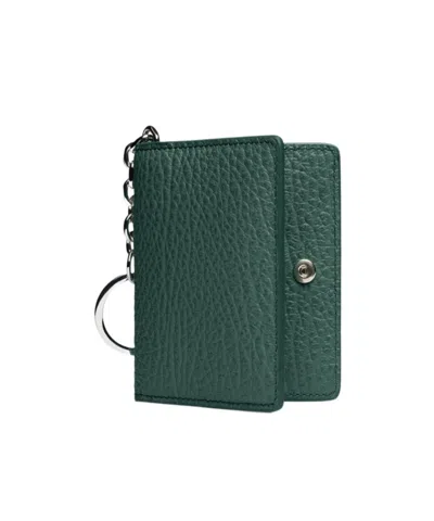 Maison Margiela Four Stitches Keyring Cardholder In Green