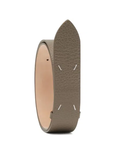 Maison Margiela Four Stitches Leather Belt In Brown