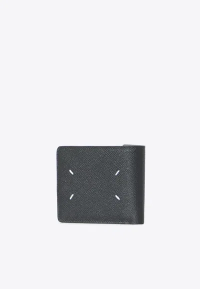 Maison Margiela Four Stitches Leather Bi-fold Wallet In Black