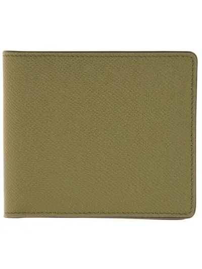 Maison Margiela Four Stitches Leather Bi-fold Wallet In Green