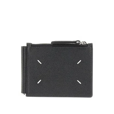 Maison Margiela Four Stitches Leather Booklet Wallet In Black