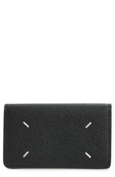 Maison Margiela Four Stitches Leather Card Holder In Black