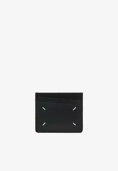 Maison Margiela Four Stitches Leather Cardholder In Black