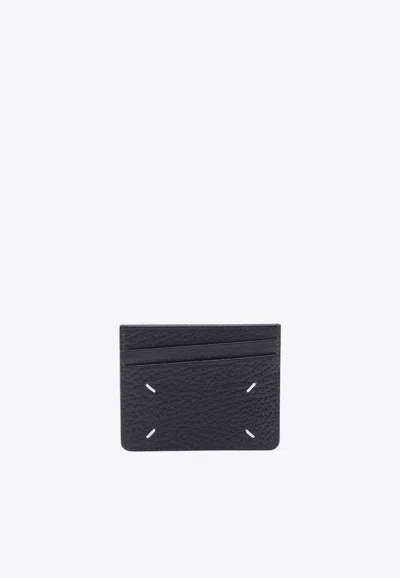 Maison Margiela Four Stitches Leather Cardholder In Black