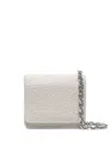Maison Margiela Four Stitches Leather Chain Wallet In Grey
