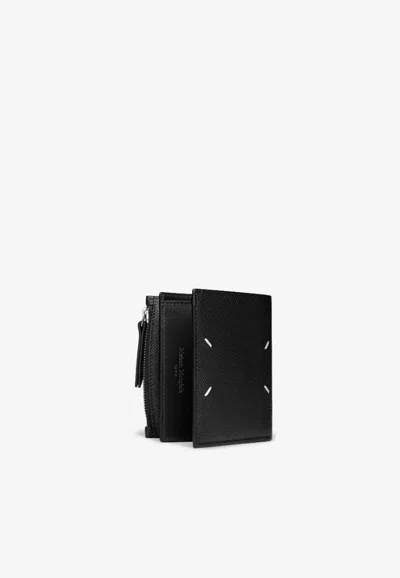 Maison Margiela Four Stitches Leather Wallet In Black