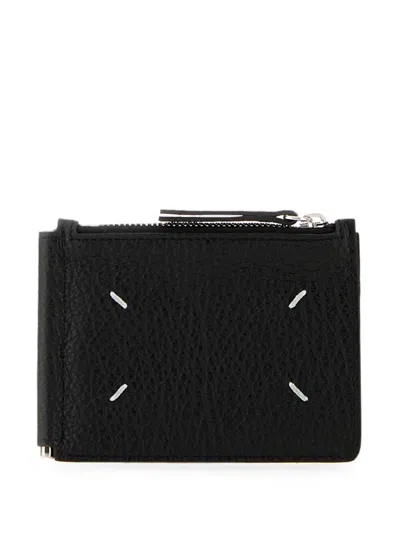 Maison Margiela Four Stitches Leather Wallet In Black