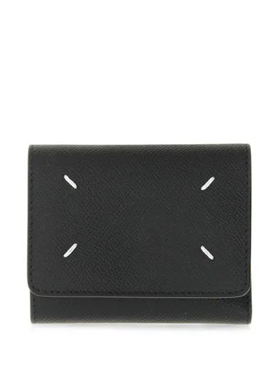 Maison Margiela Four Stitches Leather Wallet In Black