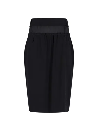 MAISON MARGIELA MAISON MARGIELA "FOUR STITCHES" MIDI SKIRT – BLACK