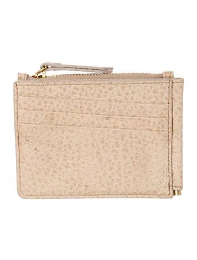 Pre-owned Maison Margiela Four Stitches Money Clip Leather Wallet In Neutral
