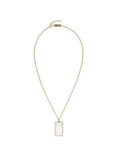 Maison Margiela Four Stitches Pendant Necklace In Purple