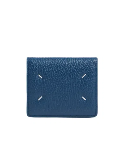 Maison Margiela Four Stitches Pocket Cardholder In Dark Denim